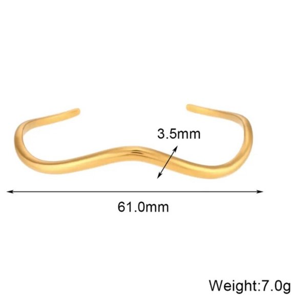 NEW 18K GOLD LUXURY CUFF BRACELET, NICE BRACELET, CUTE BRACELET. - Picture 7 of 7